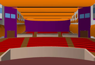 Rendered EASE picture of the Auditorium for the new TV center in Muscat / Oman